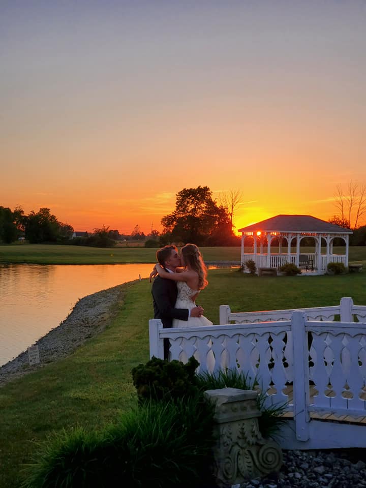 Camden Falls Wedding Sunset Kissing